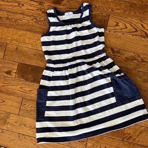 Girls Navy & White stripe sundress